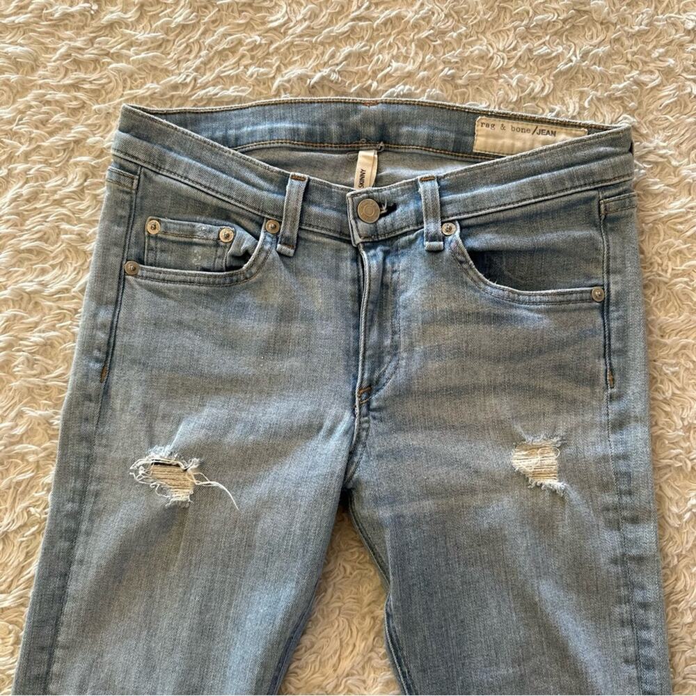 Rag & Bone Light Wash Skinny Jeans Rae Hem Distressed Size 28 - Picture 6 of 14